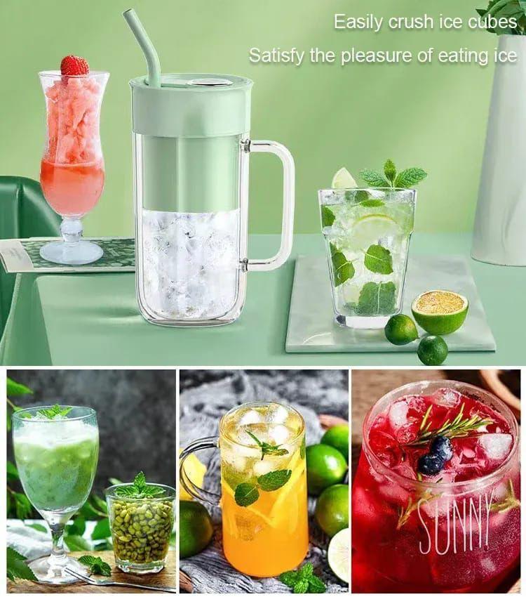 Portable Fruit Juicer With Straw Rechargeable