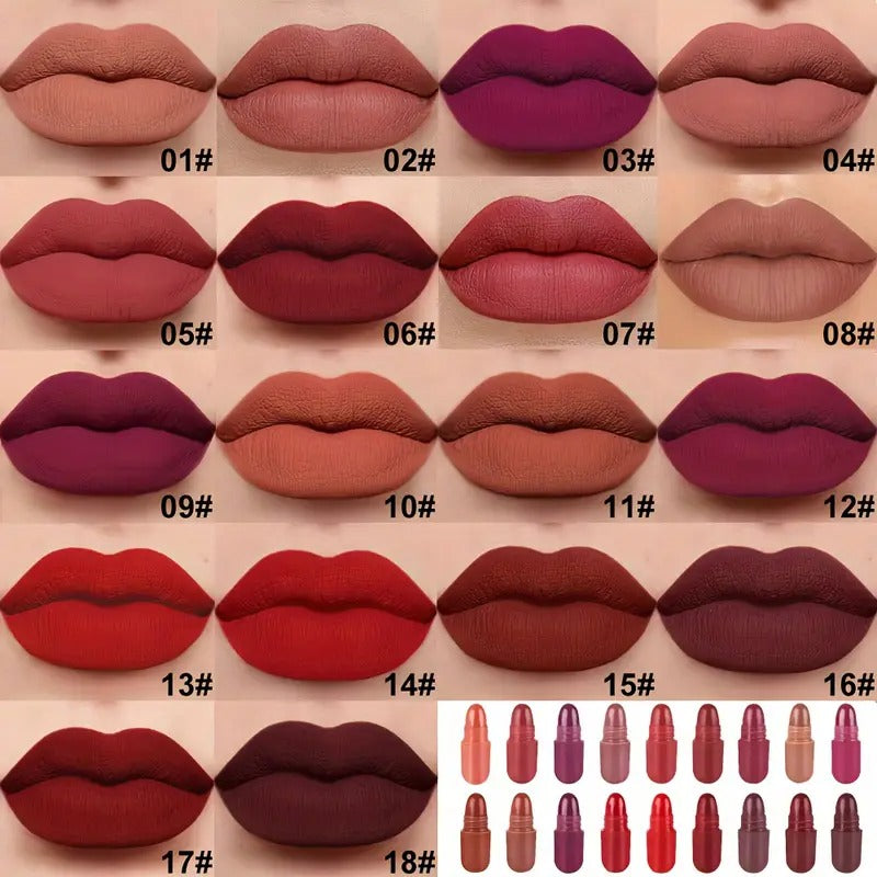 Set of 18 Colorful Capsule Lipstick Pills, Including Waterproof And Long-Lasting Lip Gloss, Sparkling Glitter Lipstick, And Shiny Lip Oil
