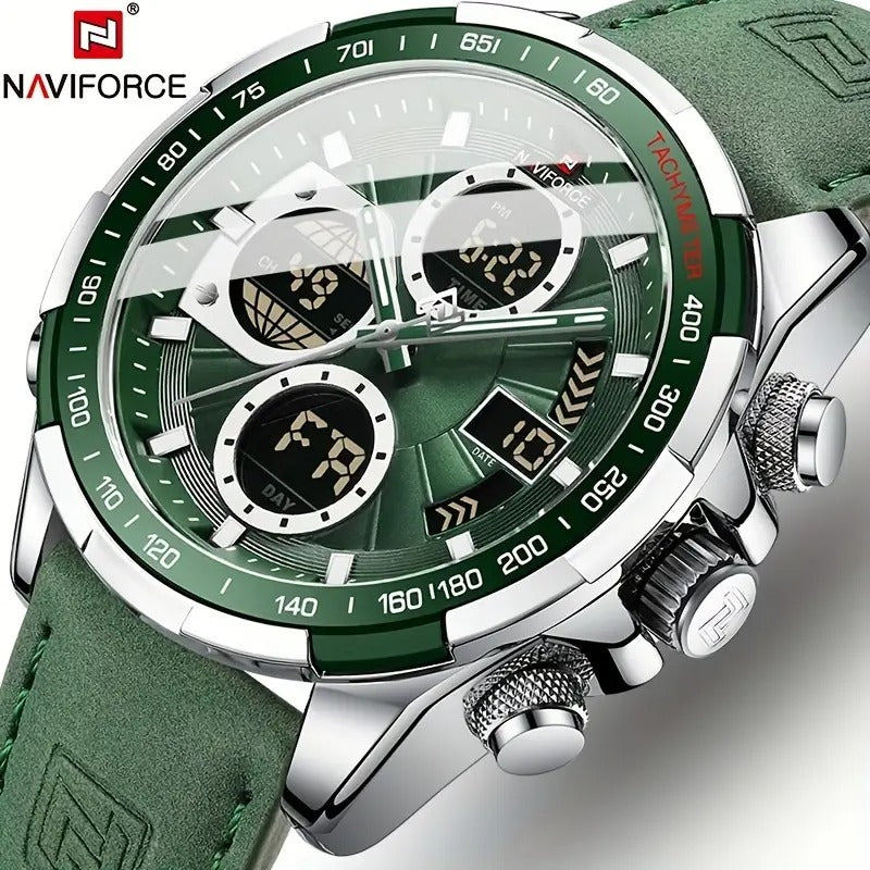 NAVIFORCE Men's Wrist Watch, Dual Display