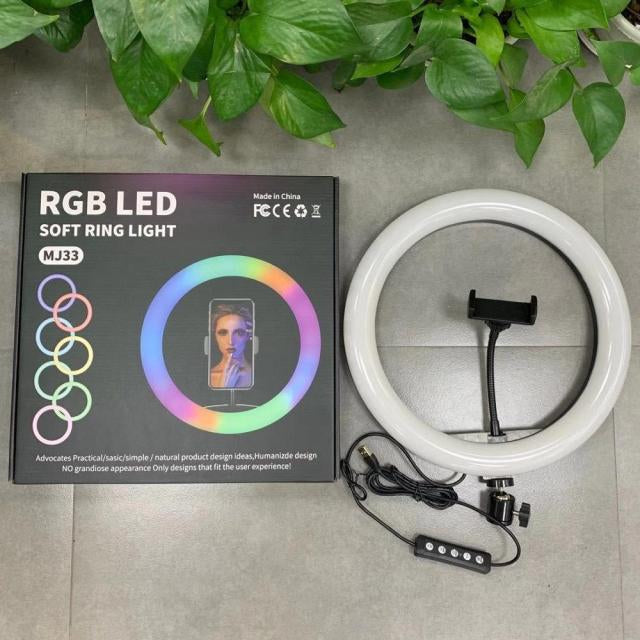 MJ33 13" RGB LED Ring Light – Multi-Color Rainbow