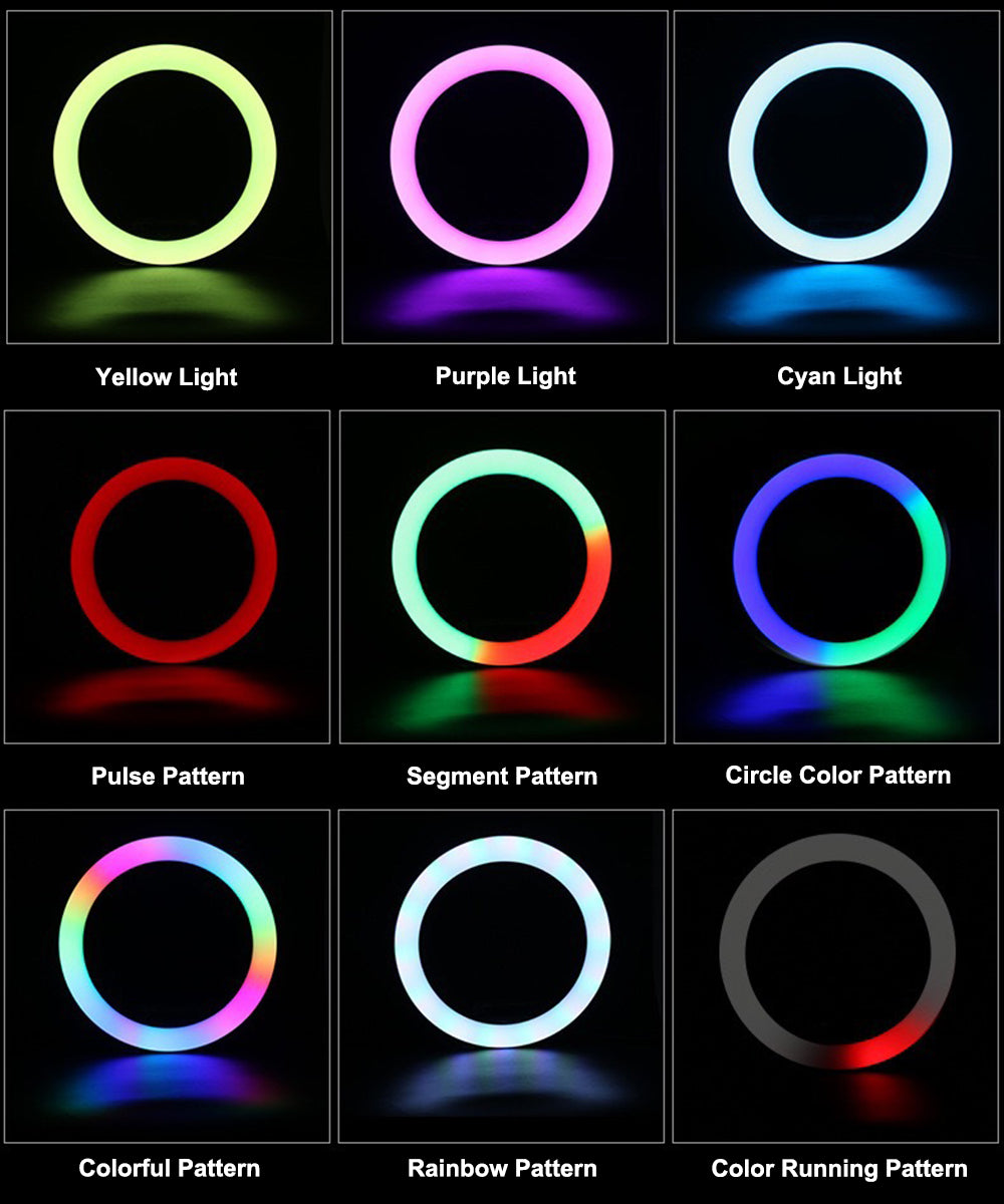 MJ33 13" RGB LED Ring Light – Multi-Color Rainbow