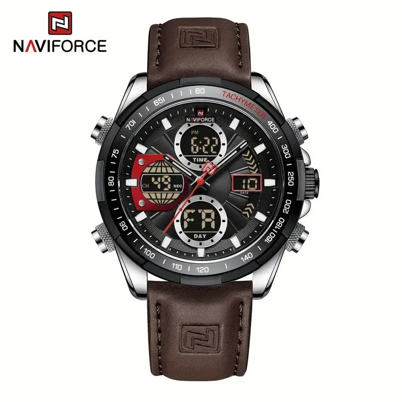 NAVIFORCE Men's Wrist Watch, Dual Display