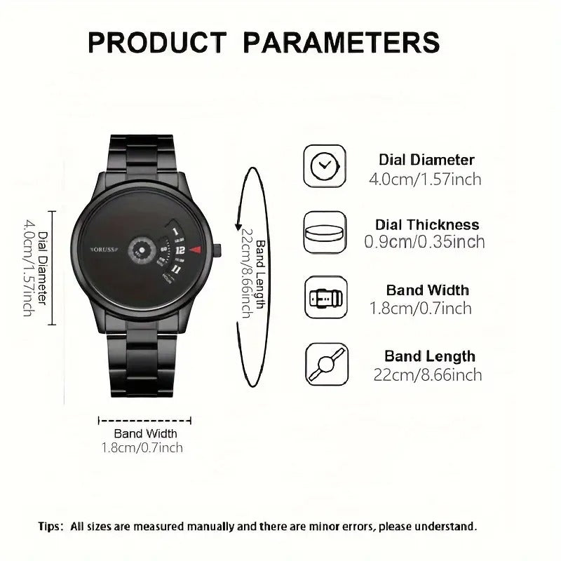Men's Black Fashion Students Cool Watch, Shining top glass and velvet padding