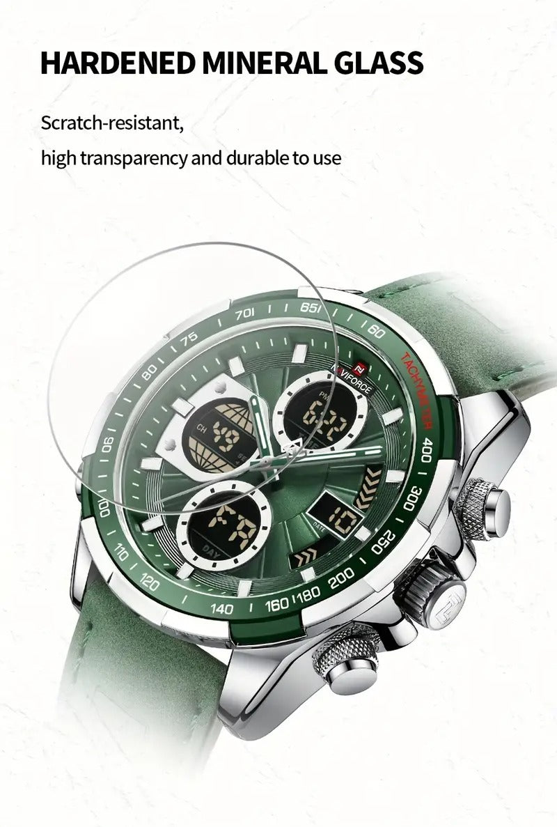 NAVIFORCE Men's Wrist Watch, Dual Display