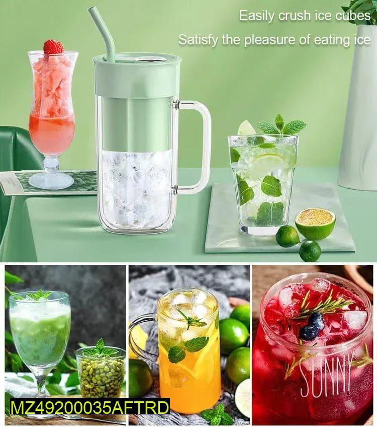 Portable Fruit Juicer With Straw Rechargeable