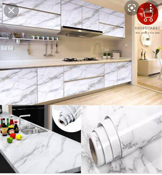 Black Marble Texture Design PVC Waterproof Sticker Sheet (60 x 200 cm)