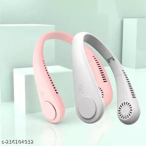Portable neck hanging fan wearable